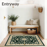 Moody Florals Medallion Botanical Art Nouveau Damask(Green)