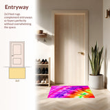 Ultra Soft Area Rug, Non Slip, Stain Resistant, Washable Area Rugs for Living Room, Bedroom, Fluffy Tie-Dyed Shag(Pink)