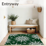 Festive Snowflake Medallion Holiday Decorative Floor Covering(Green)