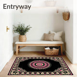 Medallion Boho with Intricate Floral Border Details (Black)