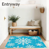 Nordic Inspired Snowflake Mosaic with Subtle Frosted Petal Details (Blue)