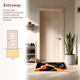 Lava Flow Designer Area Rug with Dramatic Swirling Pattern Elements(Orange)