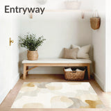 Beige & Ivory Abstract Art Non Slip Home Decor(Beige)