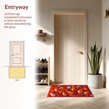 Artistic Fishing Themed Indoor Low Pile(Red)