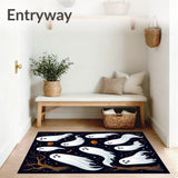 Spooky Ghostly Halloween Area Rug(White)