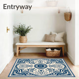 Hallway Symphony Elegant Swirl Transitional Journey(Blue)