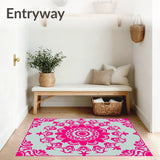 Luxurious Medallion Swirl Decorative Floor Accent(Pink)