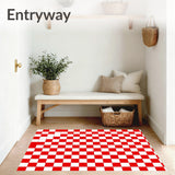 Festive Checkered with Bold Contrasting Grid Design(Red)