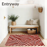 Classic Striped Monochrome Chevron Motif(Red)
