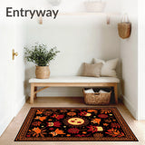 Harvest Moon Woodland Creatures Playful Scene Decorative(Black)