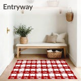 Cottage Gingham Traditional Farmhouse Checkered Motif(Red)