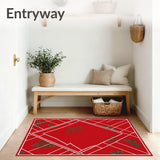 Holiday Chevron Waves with Subtle Pine Needle Embellishments(Red)