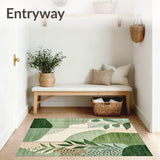 Geometric Abstract Animal Inspired Area with Nature Motifs(Green)