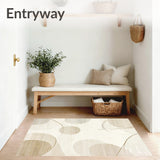 Desert Echoes Abstract Area with Layered Tonal Swirl Design(Beige)