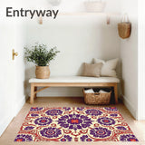 Classic Baroque Blossom Damask Ornamental Motif(Beige)