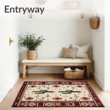 Boho Mesa Showcasing Abstract Cactus Forms and Tribal Ornamentation(Beige)