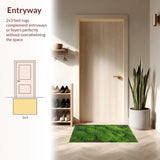 Ultra Soft Area Rug, Non Slip, Stain Resistant, Washable Area Rugs for Living Room, Bedroom, Boho Leaf Shaggy(Green)