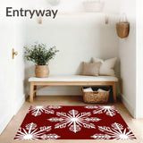 Festive Snowflake Holiday Celebration Accent Doorway Welcome(Red)