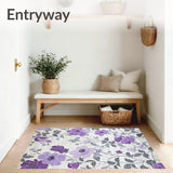 Fantasy Flowers Light Grey & Purple(Purple)