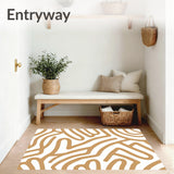 Artisan Abstract Wave with Flowing Interlocking(Beige)