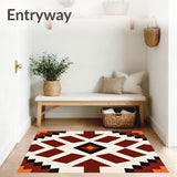 Abstract Southwestern Kilim with Layered Angular Shapes(Ivory)