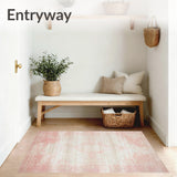 Durable Entryway Beige Dusty Pink Stain Repellent(Pink)