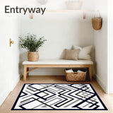 Distinctive Bordered Chevron Zigzag Angled Transitional Refined (Black)