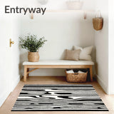 Wild Stripe with Expressive Black Graphic Lines Art(Black)