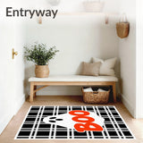 Buffalo Checkered Ghost Motif Welcome with Playful Script(Black)