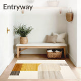 Contemporary Printed Area Non Slip Indoor Floor(Beige)