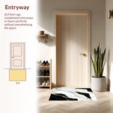 Black Gold Marble Pattern Area Rug Abstract Washable Carpet(Black)