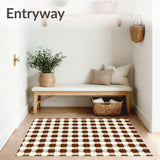 Farmhouse Checkered Entry with Fall Seasonal(Brown)