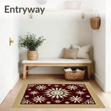 Holiday Starburst Design Area Featuring Crystalline Winter(Beige)