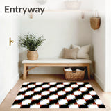 Checkerboard Motif Festive Season Floor Accent(Black)
