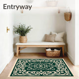 Botanical Vine Scrollwork with Art Nouveau Inspired Flourishes(Green)