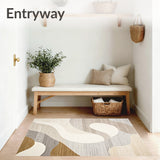 Contemporary Style Area Non Shedding with Unique(Beige)