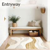 Abstract Wave Area for Modern Home Decor(Beige)