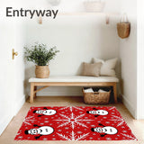 Joyful Snowman Portraits with Interlocking Frostflake(Red)