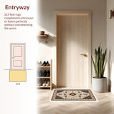 Ultra Soft Area Rug, Non Slip, Stain Resistant, Washable Area Rugs for Living Room, Bedroom, Boho Non-Shedding Living Room Rug(White)