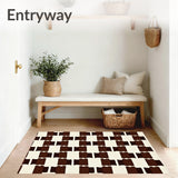 Checker with Hand Inspired Folk Art Appeal(Ivory)