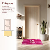 Ultra Soft Area Rug, Non Slip, Stain Resistant, Washable Area Rugs for Living Room, Bedroom, coquette bow bath mat(Pink)