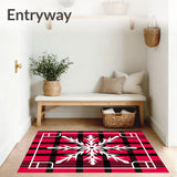 Festive Snowflake Buffalo Plaid Layered Welcome Entryway(Red)