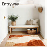 Earthen Terracotta Beige Abstract Swirls Area(Beige)