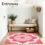 Dreamy Floral Medallion Accent Low Profile Construction(Pink)