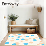 Ivory Whispered Spotted With Fluid Contours(Blue)