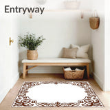 Damask Flourish Motif Hallway(Brown)