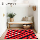 Chevron Zigzag Modern Contemporary Plush Accent(Red)