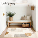 Contemporary Beige Abstract Geometric Design(Beige)