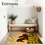 Wild Mustang Gallop Artistic Tapestry(Orange)