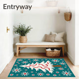 Enchanted Winter Fir Decoration Accent Magical Snow(Teal)